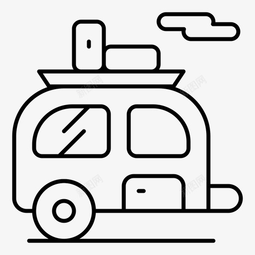 露营房车旅游图标svg_新图网 https://ixintu.com 休旅车 房车 拖车 旅游 运输 露营