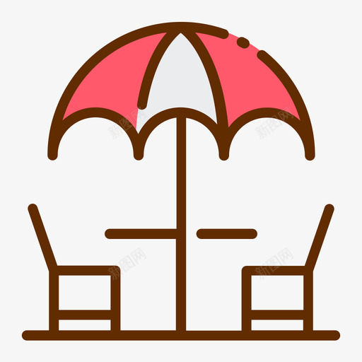 露台夏季102线性颜色图标svg_新图网 https://ixintu.com 夏季 线性 露台 颜色