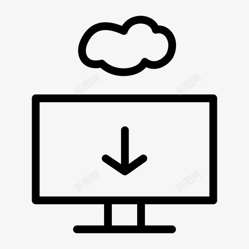 箭头云绘制图标svg_新图网 https://ixintu.com 云 箭头下载 箭头绘制细 绘制