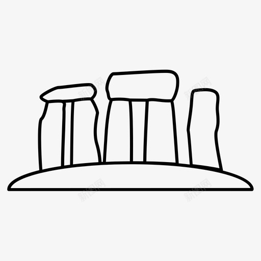 石头遗产地标图标svg_新图网 https://ixintu.com 地标 巨石阵 旅行 石头 纪念碑 细线 遗产