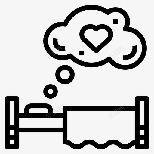 床睡眠38线性图标svg_新图网 https://ixintu.com 睡眠 线性