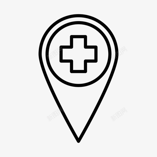 地图医生医院图标svg_新图网 https://ixintu.com 别针 医生 医疗 医院 地图