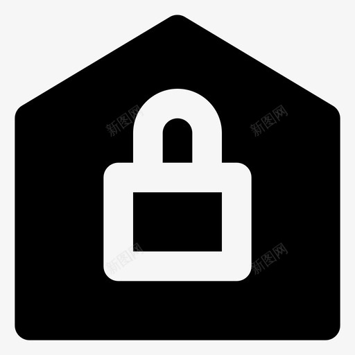 锁房地产房子图标svg_新图网 https://ixintu.com 保安 小肥房 房地产 房子