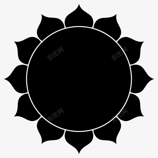 莲花开放的花瓣图标svg_新图网 https://ixintu.com 太阳 开放的 花 花瓣 莲花