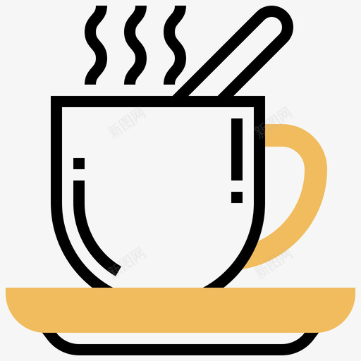 咖啡杯酒店服务33黄影图标svg_新图网 https://ixintu.com 咖啡杯 服务 酒店 酒店服 黄影