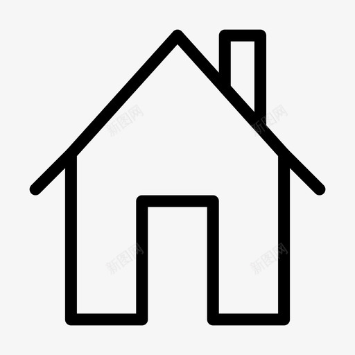 烟囱家房子图标svg_新图网 https://ixintu.com 地图 家 屋顶 房子 烟囱 界面基本规则线集89