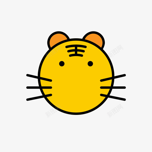 动物图标-上色-老虎svg_新图网 https://ixintu.com 动物图标-上色-老虎 动物 老虎 简约 圆润 多色 可爱