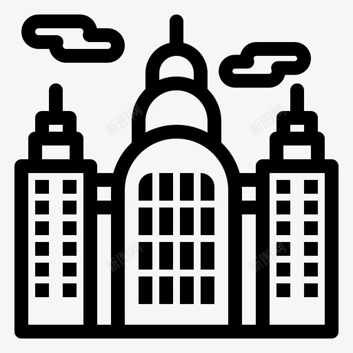 加拿大城市大厦图标svg_新图网 https://ixintu.com 加拿大城市大厦