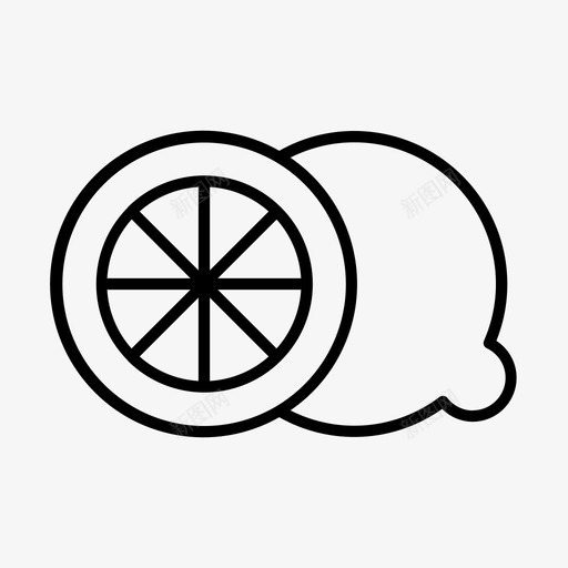 柠檬苦柑橘图标svg_新图网 https://ixintu.com 新鲜 柑橘 柠檬 茶线