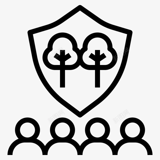 森林社区守卫保护图标svg_新图网 https://ixintu.com 保护 守卫 志愿者 持续 森林 社区 管理