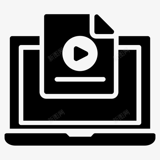 在线教育文件笔记本电脑图标svg_新图网 https://ixintu.com 在线教育 字形 教育 文件 电脑 笔记本 视频
