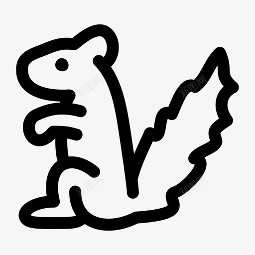 松鼠动物啮齿动物图标svg_新图网 https://ixintu.com 动物 啮齿 坐着 松鼠 画的
