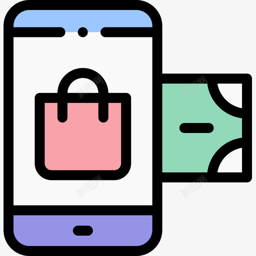 网上支付网上购物58线颜色图标svg_新图网 https://ixintu.com 线颜色 网上支付 网上购物58