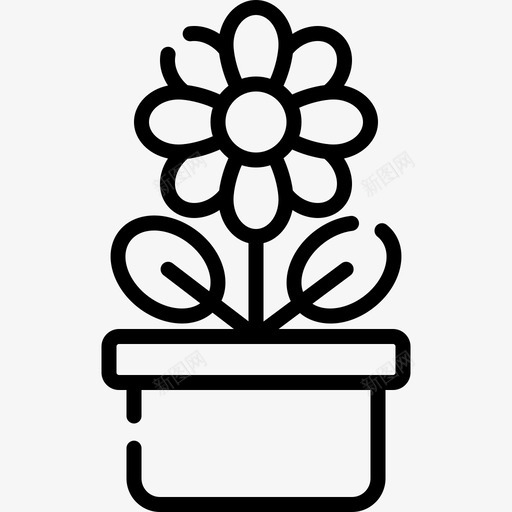 花盆自然99线形图标svg_新图网 https://ixintu.com 线形 自然 花盆