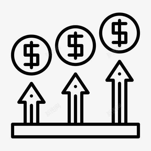 增加资金收益业务图标svg_新图网 https://ixintu.com 业务 利润 办公 增加 收益 资金