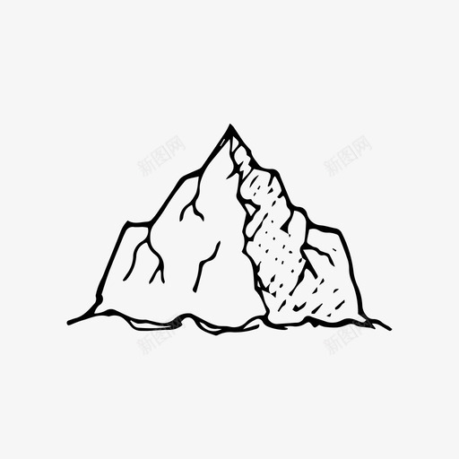 山手绘风景图标svg_新图网 https://ixintu.com 手绘 素描 自然 风景