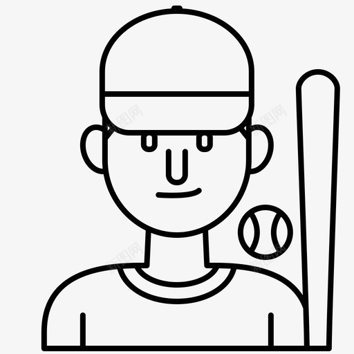 棒球阿凡达男人图标svg_新图网 https://ixintu.com 体育 棒球 球员 男人 男性 运动 阿凡