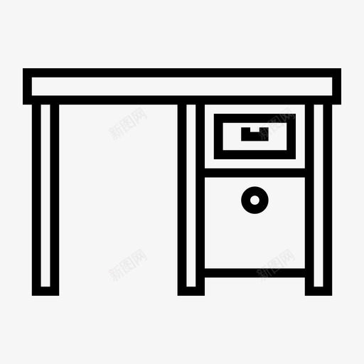 控制台桌书桌抽屉家具图标svg_新图网 https://ixintu.com 书桌 书桌抽屉 家具 控制台桌 桌子抽屉