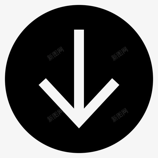 向下箭头按钮图标svg_新图网 https://ixintu.com 元素 向下 实心圆箭头 按钮 方向 界面 箭头