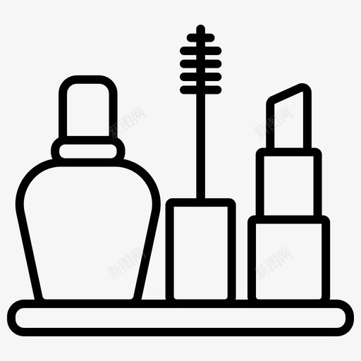 化妆套装化妆包唇膏图标svg_新图网 https://ixintu.com 化妆 化妆包 化妆品 唇膏 套装 指甲油 睫毛膏 美容