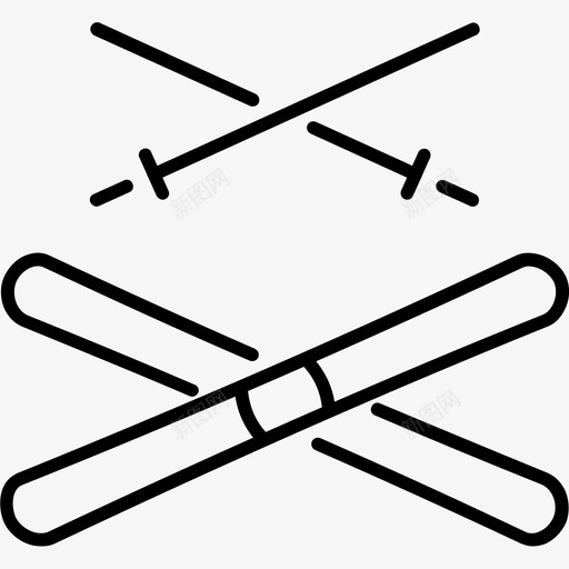 滑雪运动两项全能撑竿图标svg_新图网 https://ixintu.com 两项 全能 撑竿 滑雪 运动