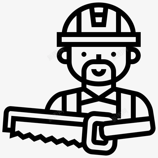 锯建筑工人直线锯图标svg_新图网 https://ixintu.com 建筑工人 直线锯 锯