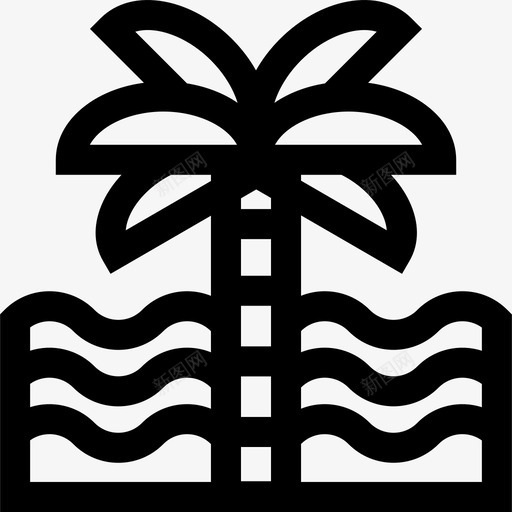哥伦比亚棕榈树9号线状图标svg_新图网 https://ixintu.com 9号 哥伦比亚 棕榈树 线状