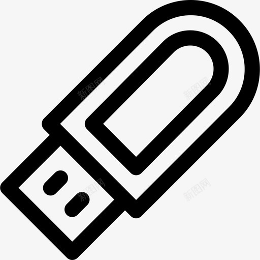 Usb驱动器office123线性图标svg_新图网 https://ixintu.com Usb office 线性 驱动器