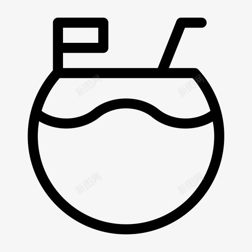 椰子酒精饮料椰子饮料图标svg_新图网 https://ixintu.com 休闲 椰子 稻草 酒精 雷鬼 饮料
