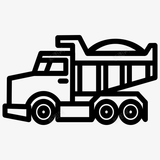运砂车建筑自卸汽车图标svg_新图网 https://ixintu.com 建筑 施工线 自卸汽车 设备 运砂车 运输