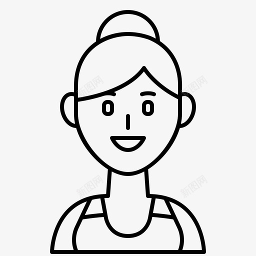 体操女性健康图标svg_新图网 https://ixintu.com 体操 健康 女性 女性运动线 教练