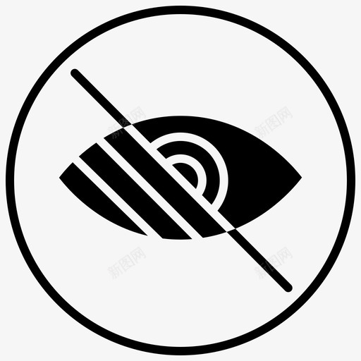 视障眼睛隐藏图标svg_新图网 https://ixintu.com 健康 医疗 填充 眼睛 视障 隐形 隐藏