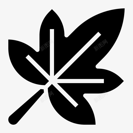 枫叶秋天植物图标svg_新图网 https://ixintu.com 枫叶 植物 秋天 自然 雕文 黄色