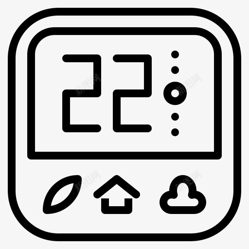 恒温器家用电器17概述图标svg_新图网 https://ixintu.com 家用电器 恒温器 概述