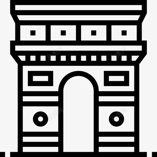 三角弧法国符号直线图标svg_新图网 https://ixintu.com 三角弧 法国符号 直线