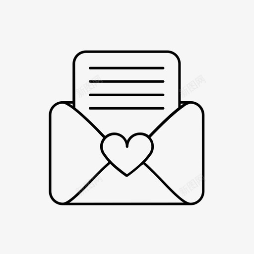 有信封的情书情书情人节图标svg_新图网 https://ixintu.com 信件 信封 情书 情人节 文件