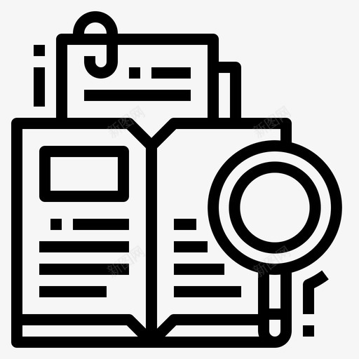 案例研究书籍放大图标svg_新图网 https://ixintu.com 书籍 放大 教育 案例 研究