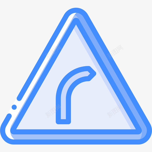 弯道英国路标4蓝色图标svg_新图网 https://ixintu.com 弯道 英国 蓝色 路标