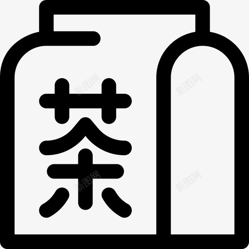茶包中国29直线型图标svg_新图网 https://ixintu.com 中国 直线 线型 茶包