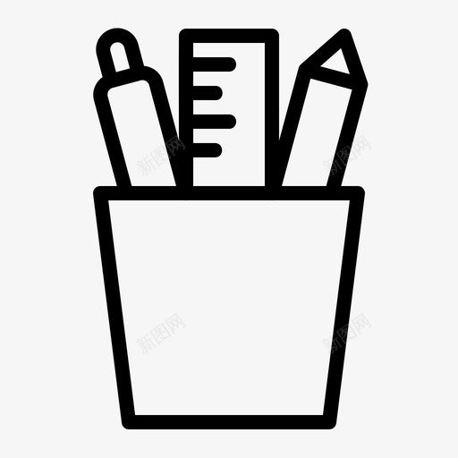 铅笔用品办公室尺子图标svg_新图网 https://ixintu.com 办公室 办公室轮廓 尺子 铅笔用品