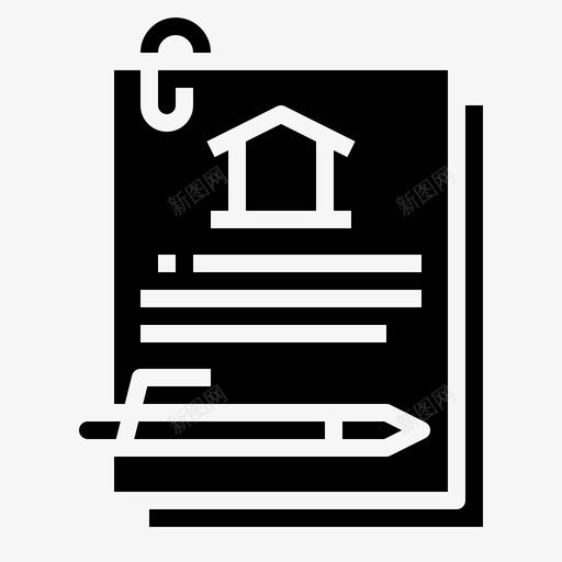 合同不动产贷款图标svg_新图网 https://ixintu.com 不动产 合同 财产 贷款 金融 黑色