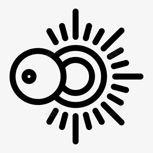 太阳日食晴天图标svg_新图网 https://ixintu.com 天气 天气预报 太阳 日食 晴天