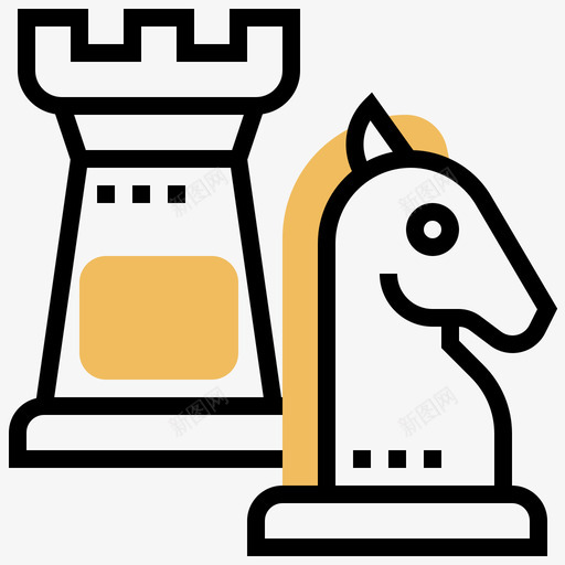 国际象棋消费者行为4黄影图标svg_新图网 https://ixintu.com 国际象棋 消费者行为4 黄影