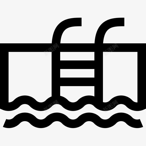 游泳池户外活动28线性图标svg_新图网 https://ixintu.com 户外活动 游泳池 线性