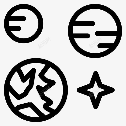 行星地球科学图标svg_新图网 https://ixintu.com 地球 太空 科学 行星