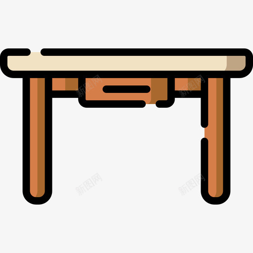 159办公室桌子线性颜色图标svg_新图网 https://ixintu.com 办公室 桌子 线性 颜色