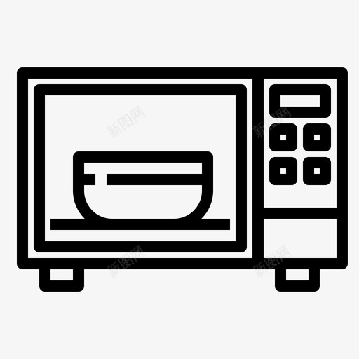 微波炉厨房85线性图标svg_新图网 https://ixintu.com 厨房 微波炉 线性