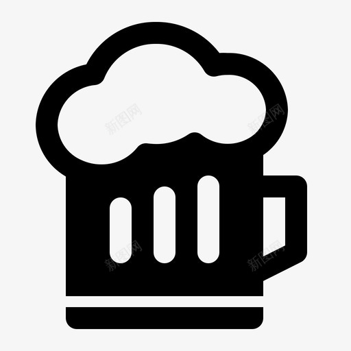 啤酒酒精饮料图标svg_新图网 https://ixintu.com 万圣节 啤酒 固体 玻璃杯 酒精 饮料 马克