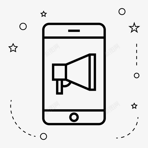智能手机广告商务图标svg_新图网 https://ixintu.com 商务 广告 智能手机 移动 营销