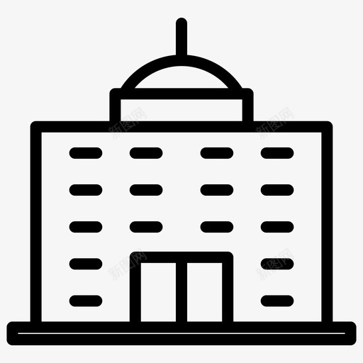 建筑城市办公室图标svg_新图网 https://ixintu.com 元素 办公室 加粗 城市 塔楼 建筑 粗线条